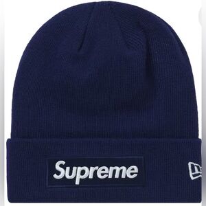 Supreme New Era Box Logo Beanie, Washed Navy